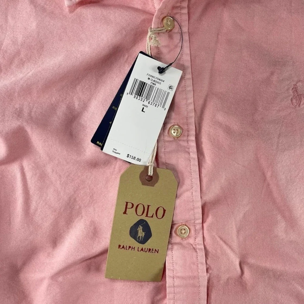 Polo Ralph Lauren Longsleeve Shirt Mens Sz L Classic Fit Mineral-Dyed Oxford